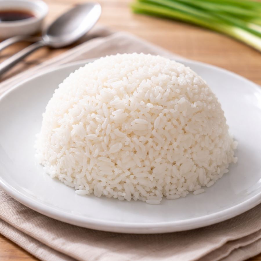 Foto Nasi Putih Eat and Eat – nasi putih pulen hangat sebagai pelengkap menu