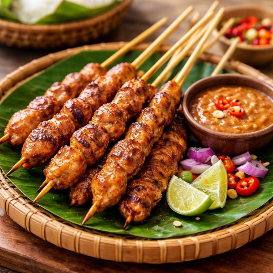 Foto Sate Ayam Daging Eat and Eat – sate ayam dengan bumbu kacang atau kecap