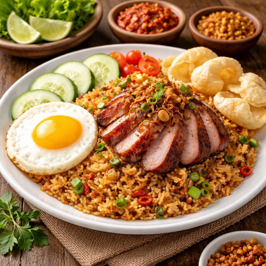 Foto Nasi Goreng Smoke Duck Eat and Eat – nasi goreng dengan potongan bebek asap