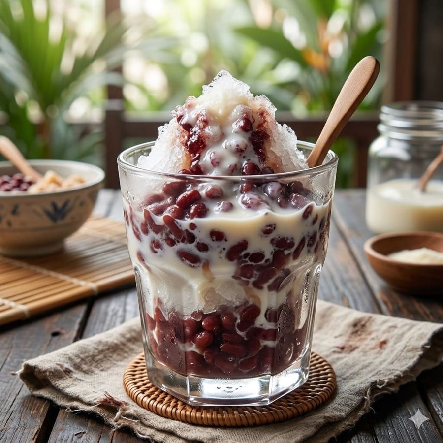 Foto Es Kacang Merah + Santan + Susu