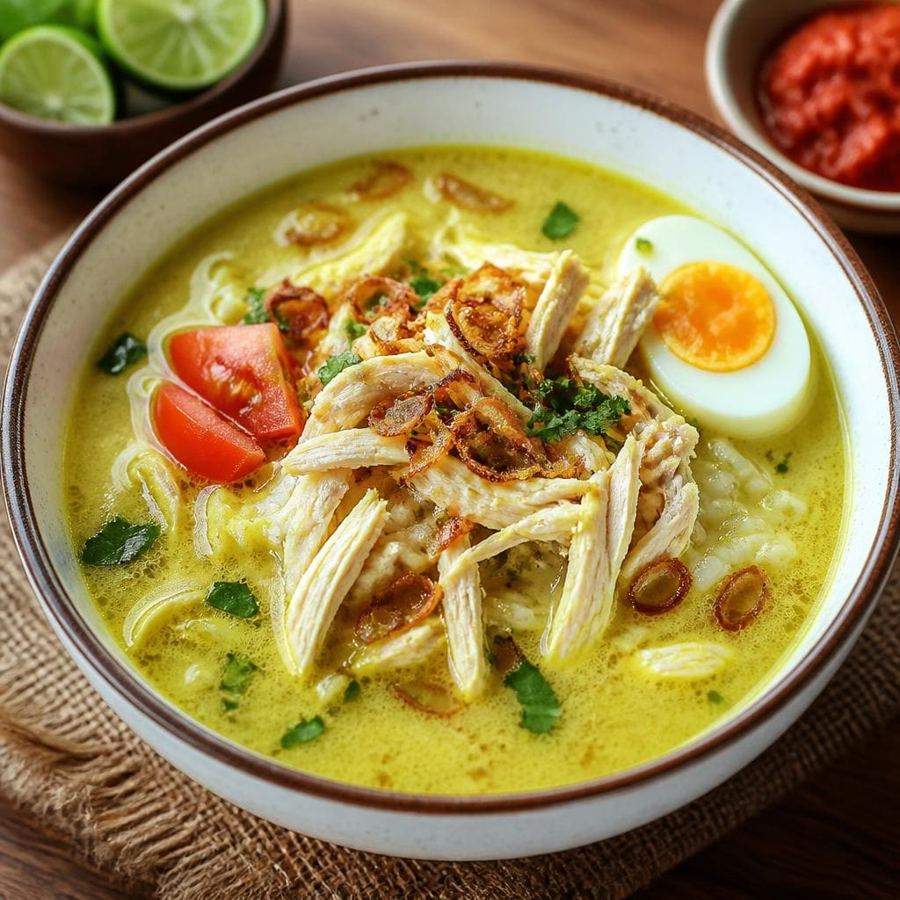 Foto Soto Ayam Es Teler 77 dengan kuah santan ayam