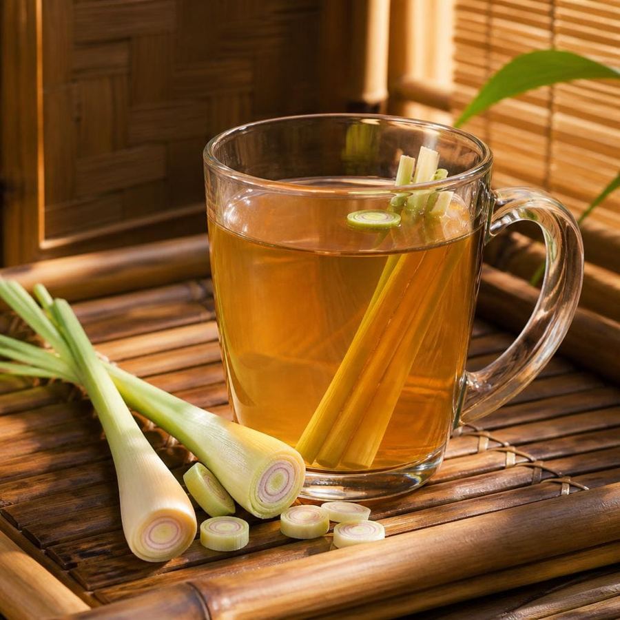 Foto Teh Sereh Es Teler 77 dengan aroma sereh yang hangat