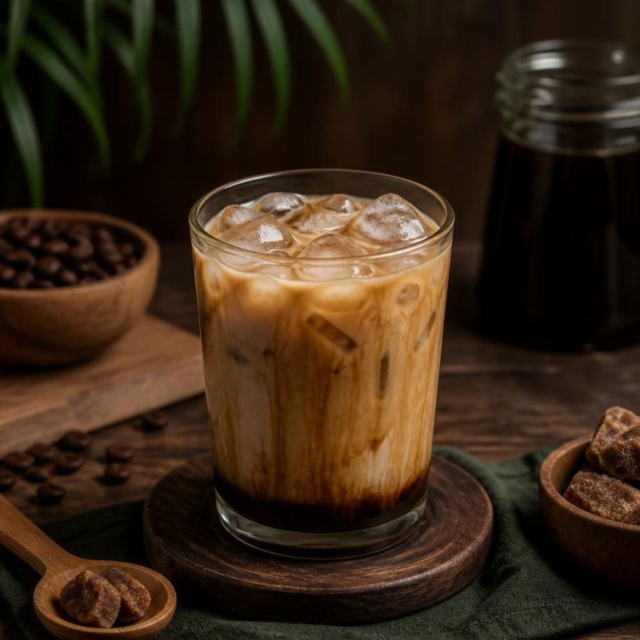 Foto Kopi Gula Aren Es Teler 77 dengan rasa manis khas gula aren