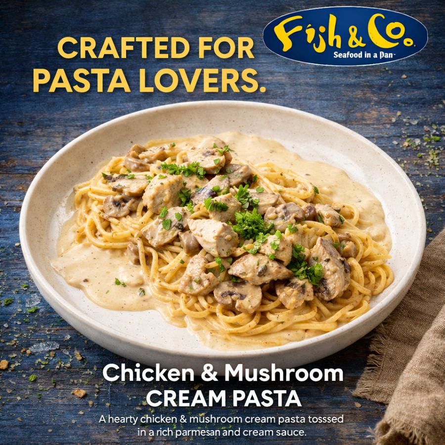 Foto Chicken & Mushroom Cream Pasta Fish & Co