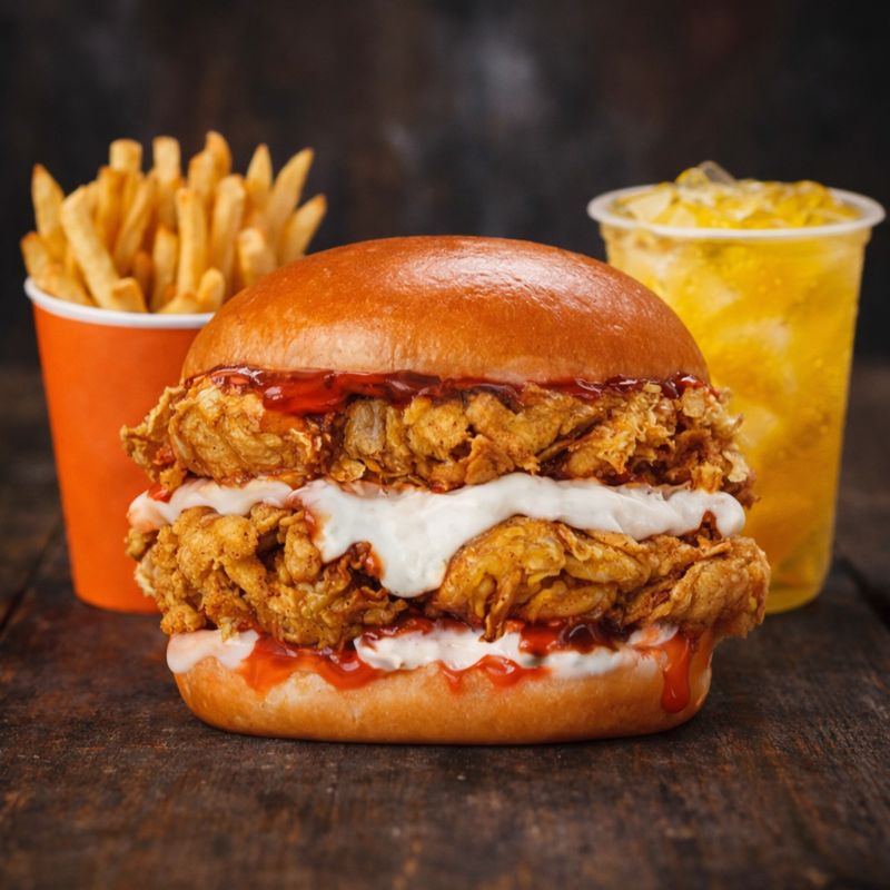 Foto Double Chicken Burger Combo