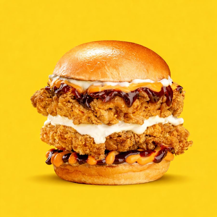 Foto Cheesy BBQ Chicken Burger