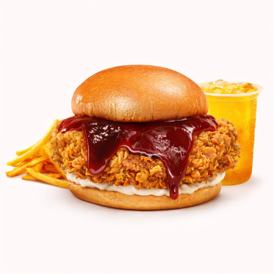 Foto ChiMate Black/Red Sauce Chicken Burger