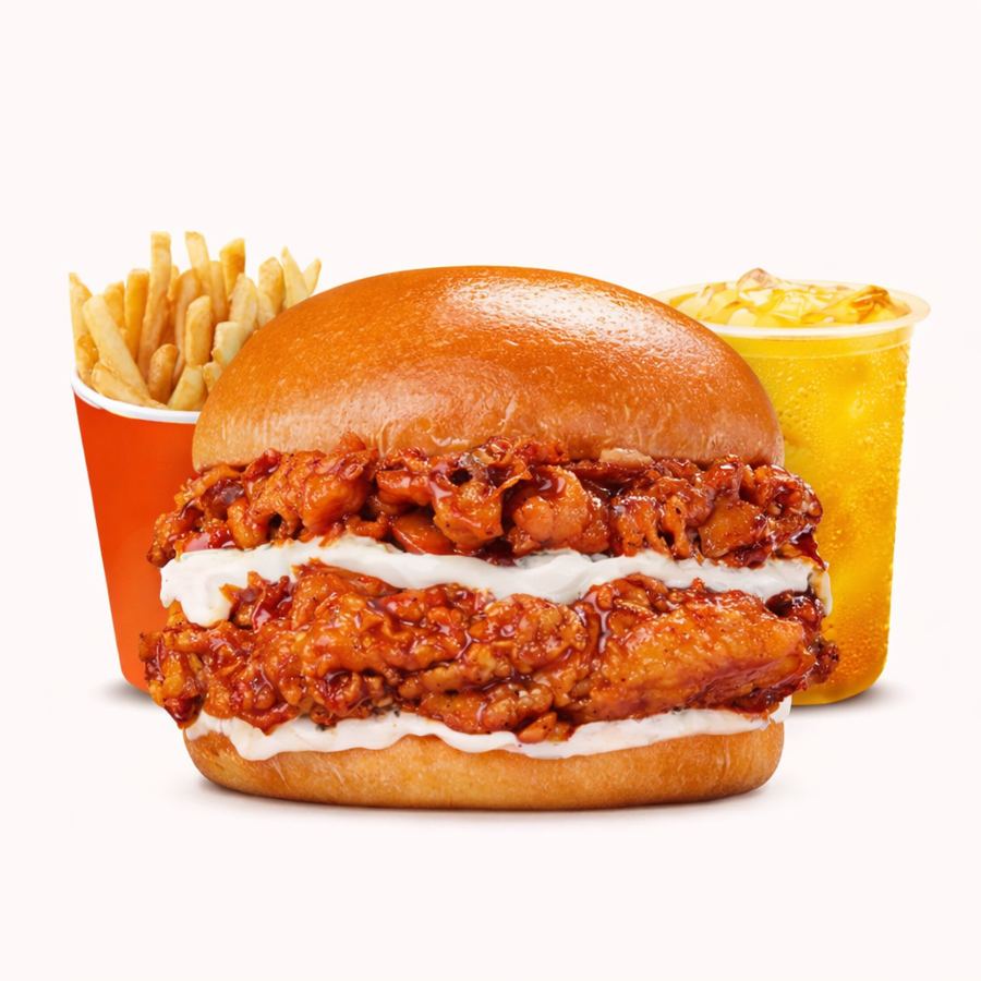 Foto Double Chicken Burger Korean Spicy Combo