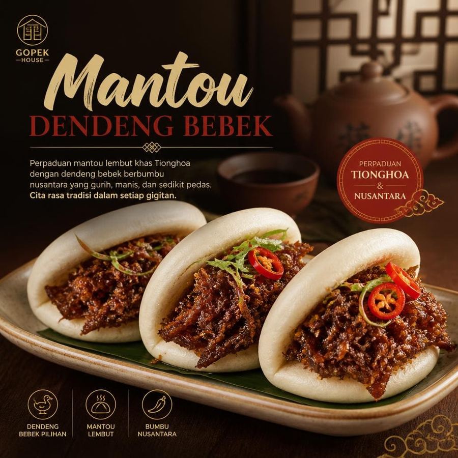 Foto Mantou Dendeng Bebek dari kategori cemilan Gopek House