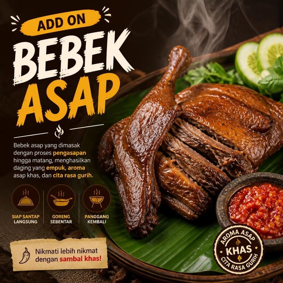 Foto Bebek Asap dari kategori add on Gopek House