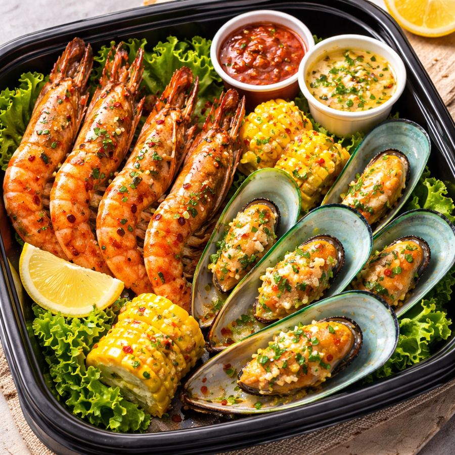 Foto paket udang dan kerang