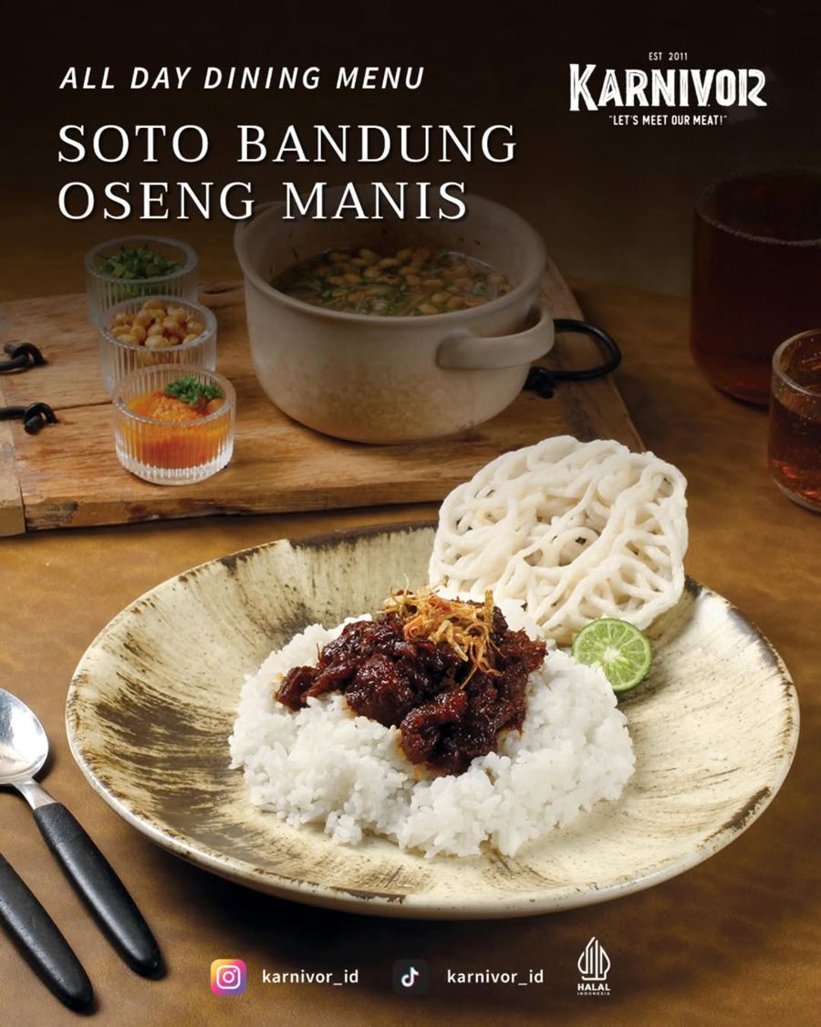 Foto Soto Bandung Ongseng Manis + Nasi Karnivor
