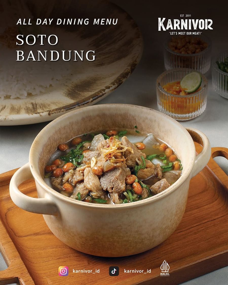 Foto Soto Bandung + Nasi Karnivor