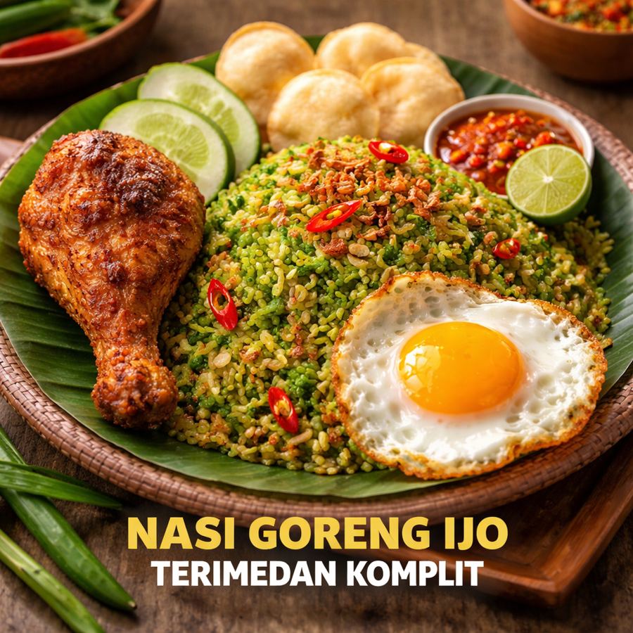 Foto Nasi Goreng Ijo Terimendan Komplit Kedai Locale