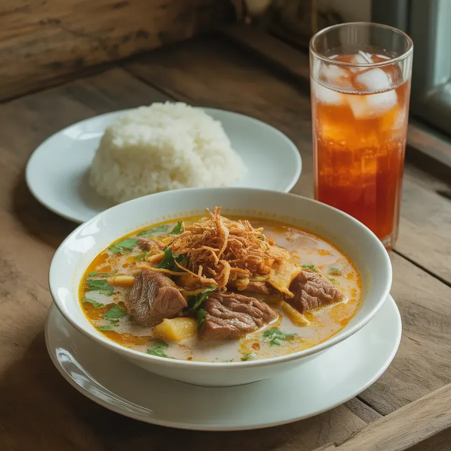 Foto Soto Betawi Nasi Putih Nutrisari Kedai Pak Kumis