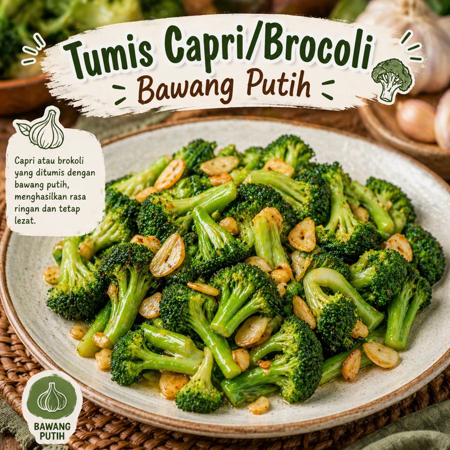 Foto Tumis Capri/Brocoli Bawang Putih Kedai Tiga Nyonya