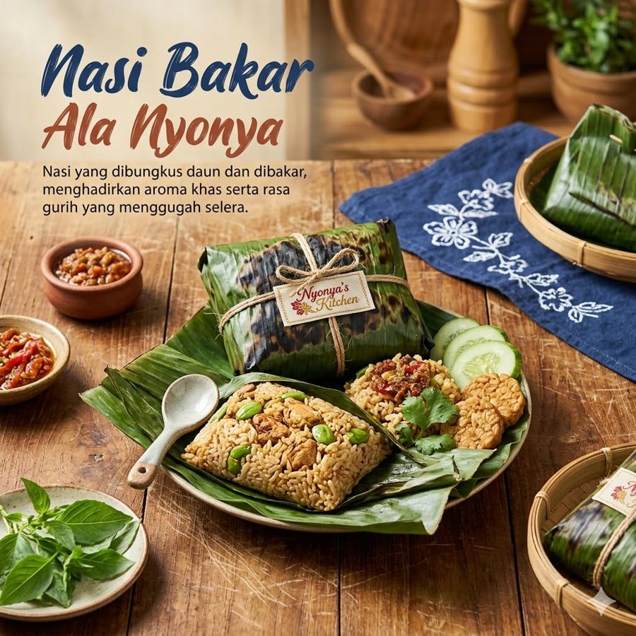 Foto Nasi Bakar Ala Nyonya Kedai Tiga Nyonya