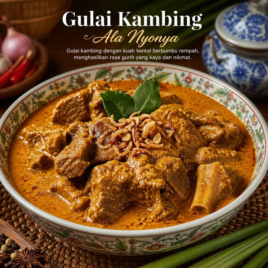 Foto Gulai Kambing Ala Nyonya Kedai Tiga Nyonya