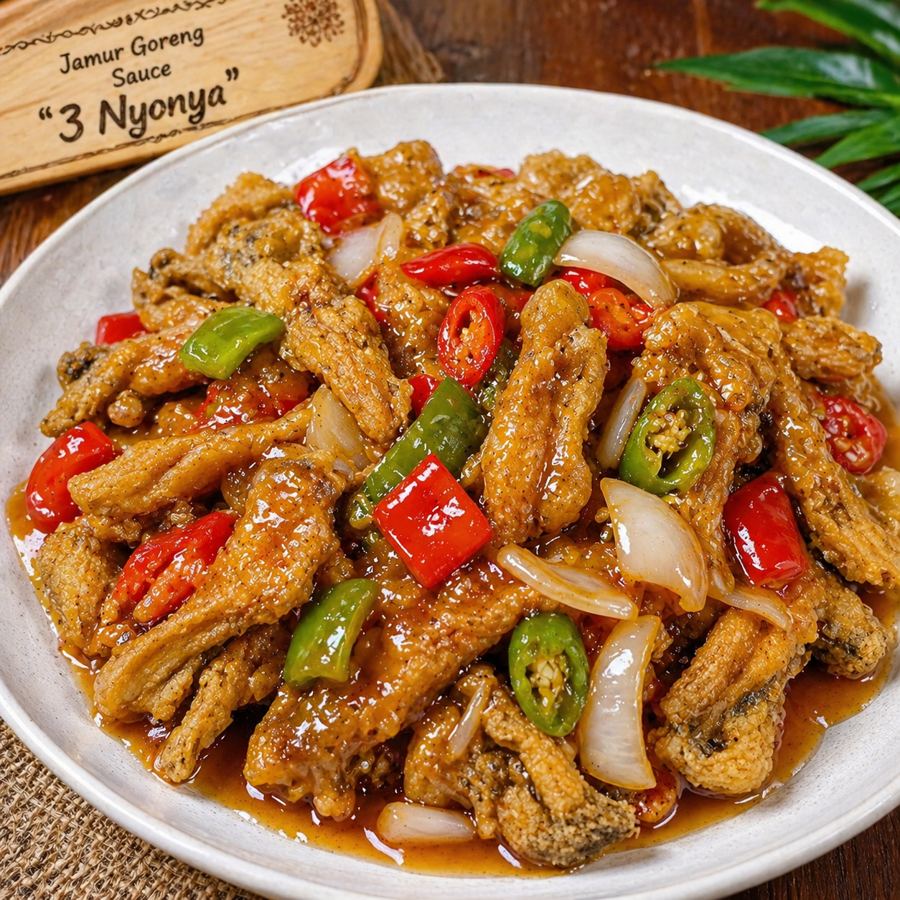 Foto Jamur Goreng Sauce 3 Nyonya Kedai Tiga Nyonya