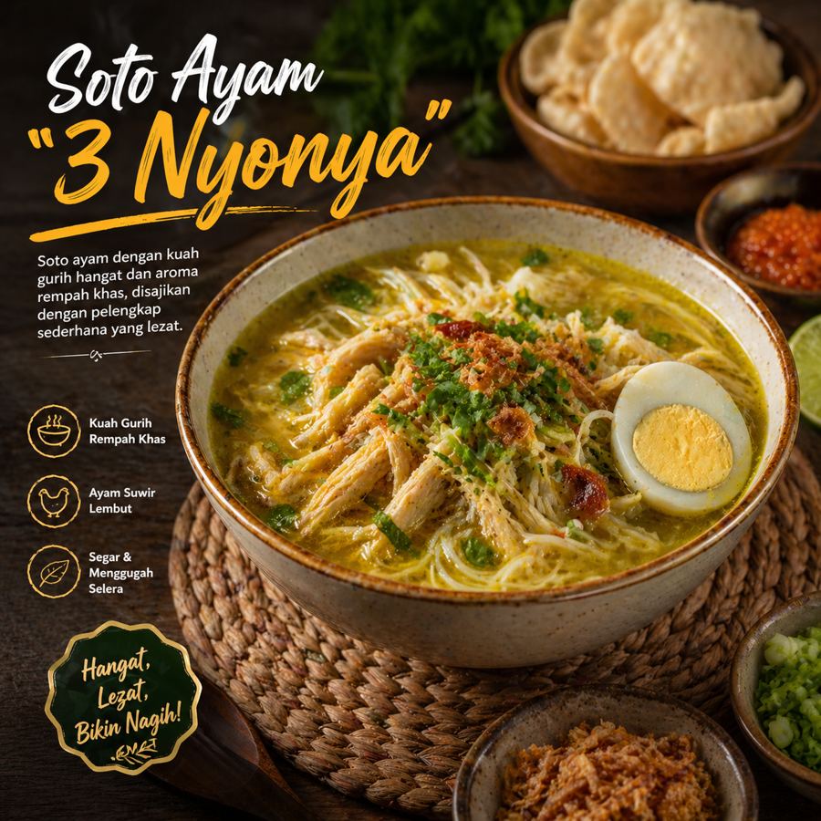 Foto Soto Ayam 3 Nyonya Kedai Tiga Nyonya