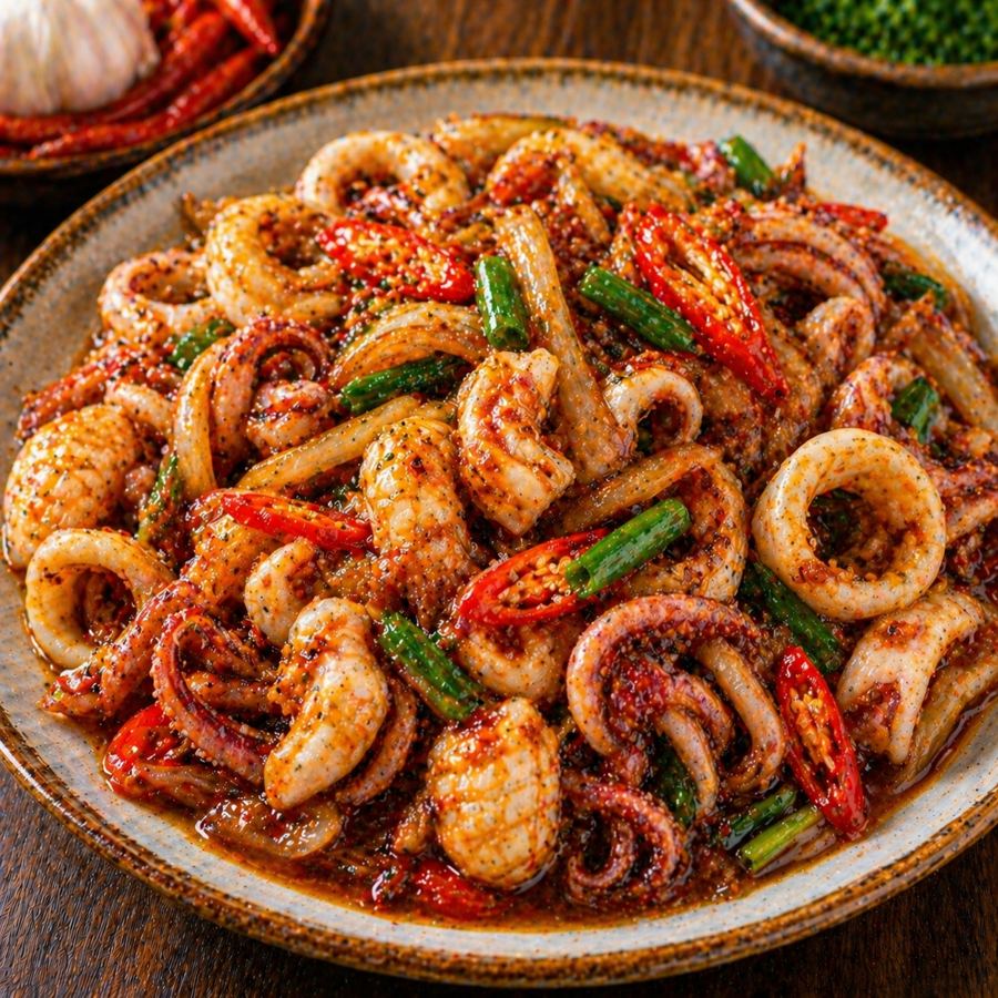 Foto Tumis Cumi Ala Nyonya Kedai Tiga Nyonya