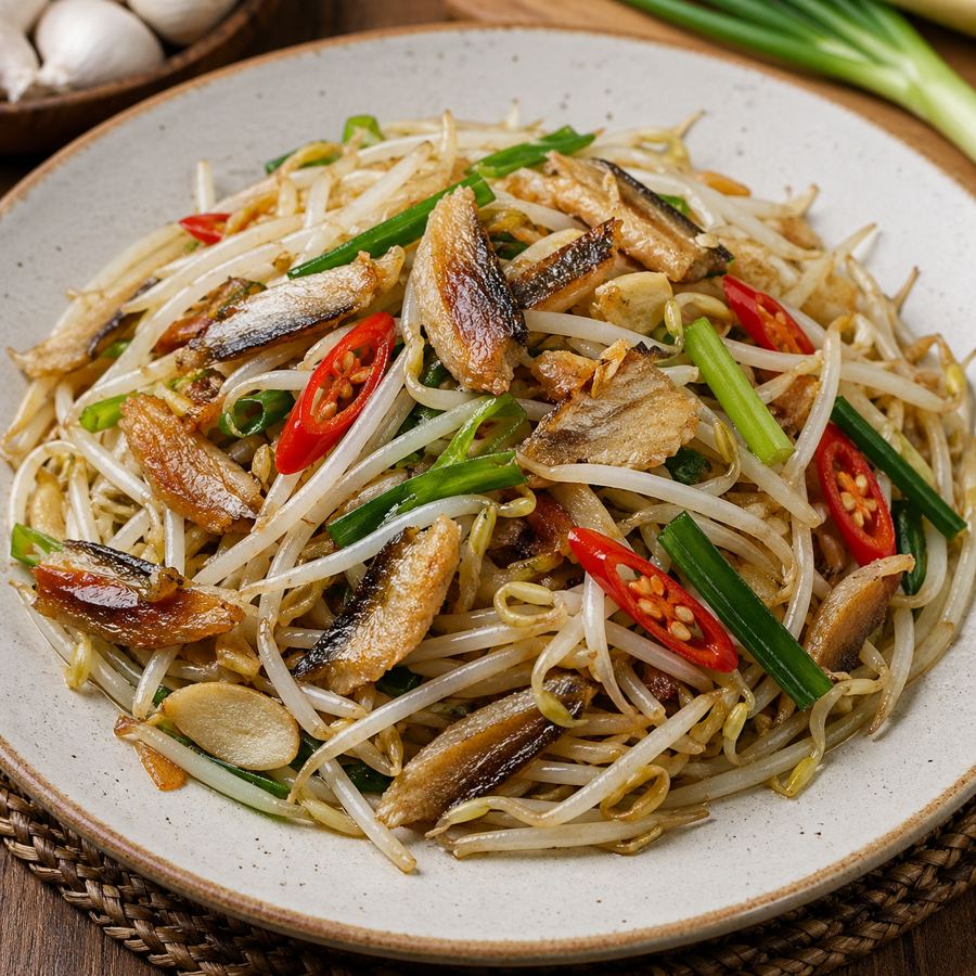 Foto Tumis Tauge Ikan Asin Kedai Tiga Nyonya