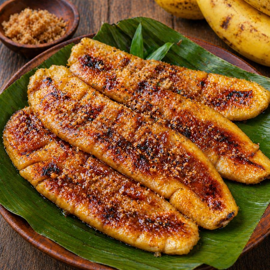 Foto Pisang Gencet Bakar Kedai Tiga Nyonya