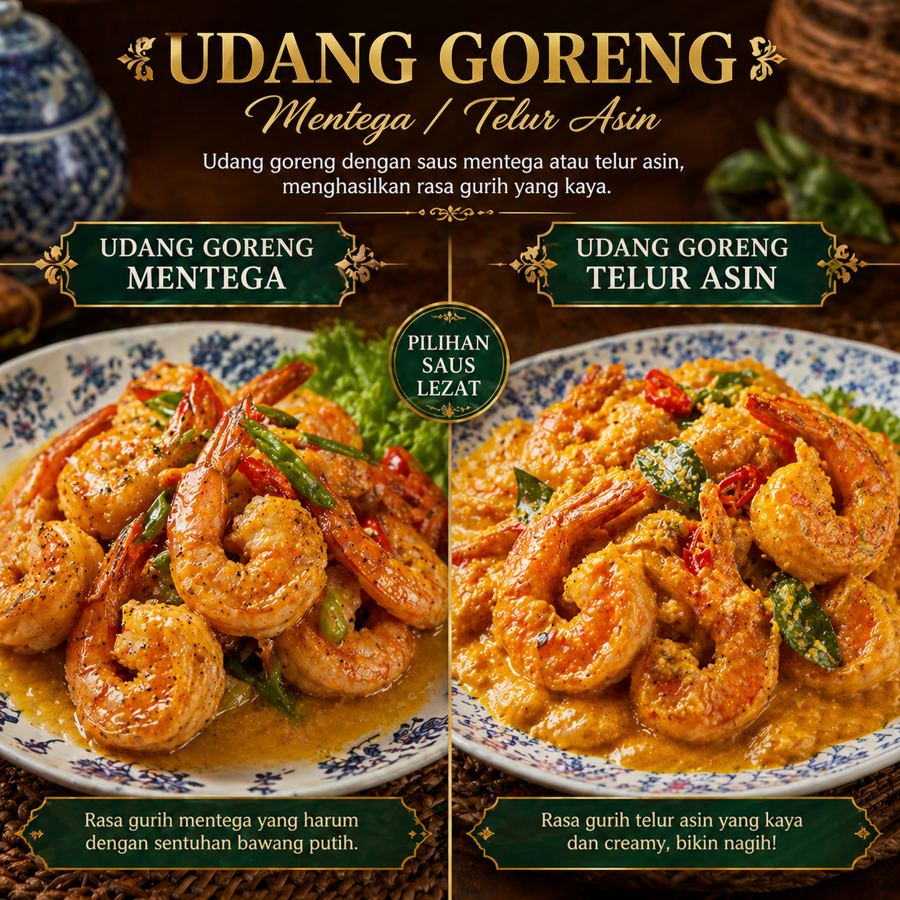Foto Udang Goreng Mentega Kedai Tiga Nyonya