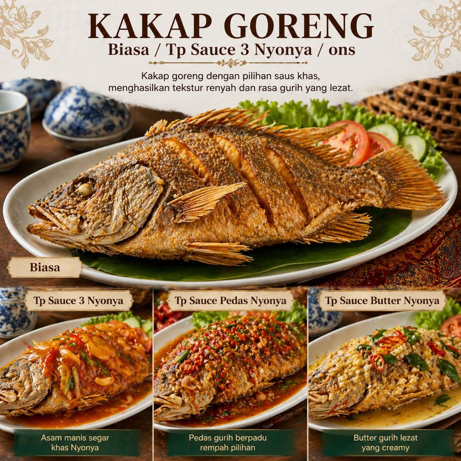 Foto Kakap Goreng Kedai Tiga Nyonya