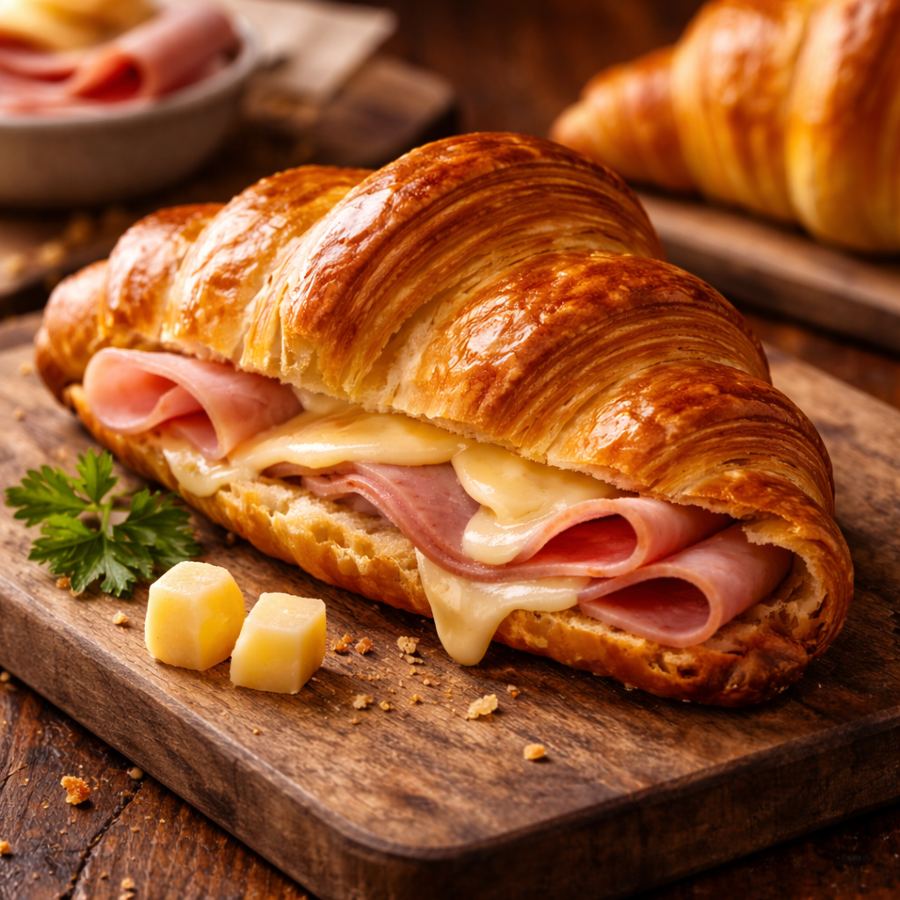 Foto Ham And Cheese Croissant