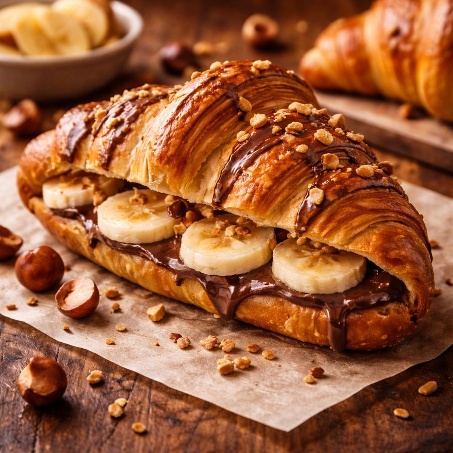 Foto Hazelnut And Banana Croissant