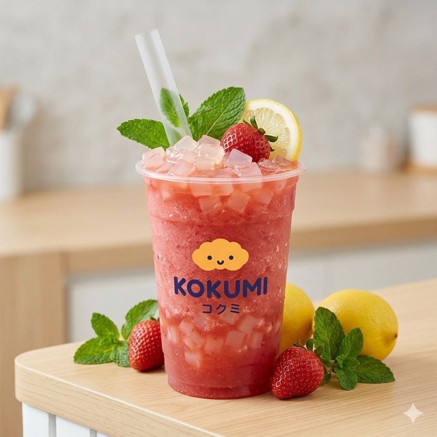 Foto Pink Lemonade – Minuman segar perpaduan strawberry dan lemon