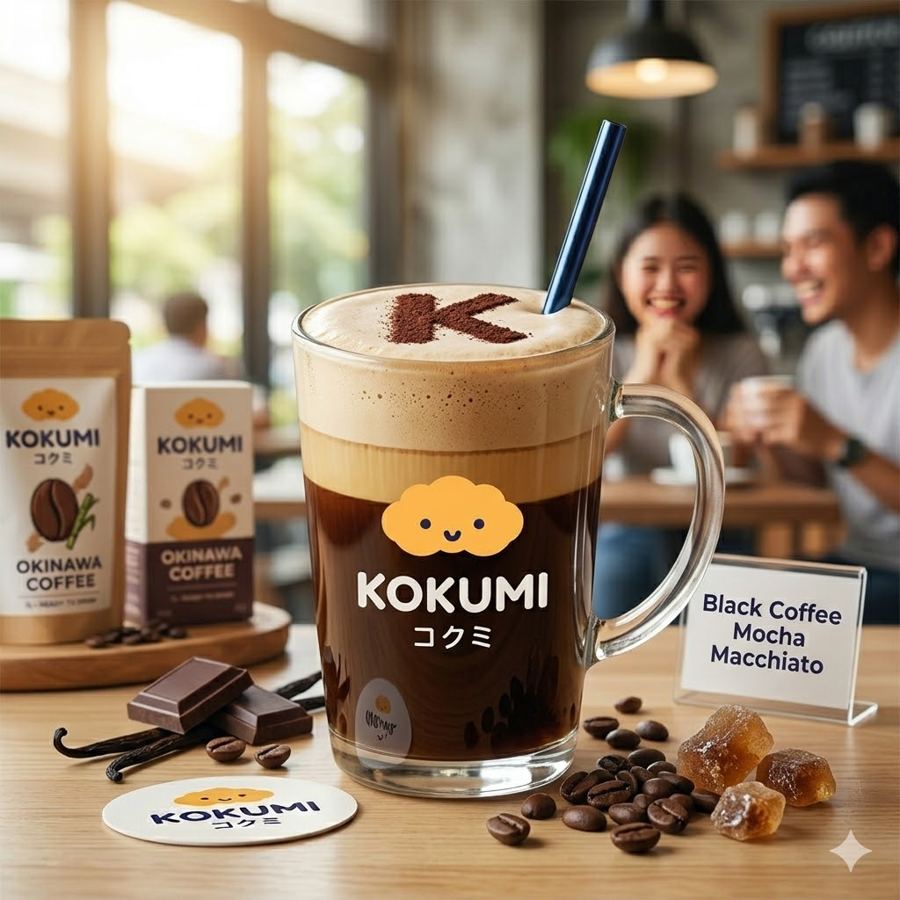 Foto Black Coffee Mocha Macchiato – Espresso dengan mocha macchiato