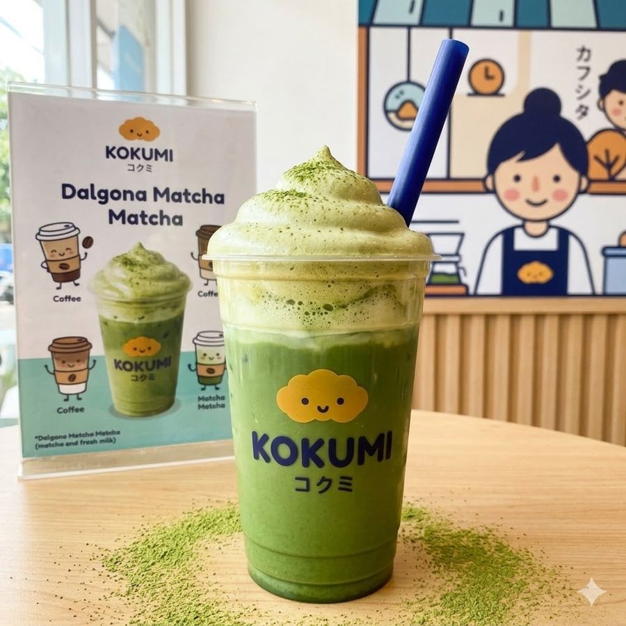Foto Dalgona Matcha Matcha – Matcha drink dengan dalgona matcha