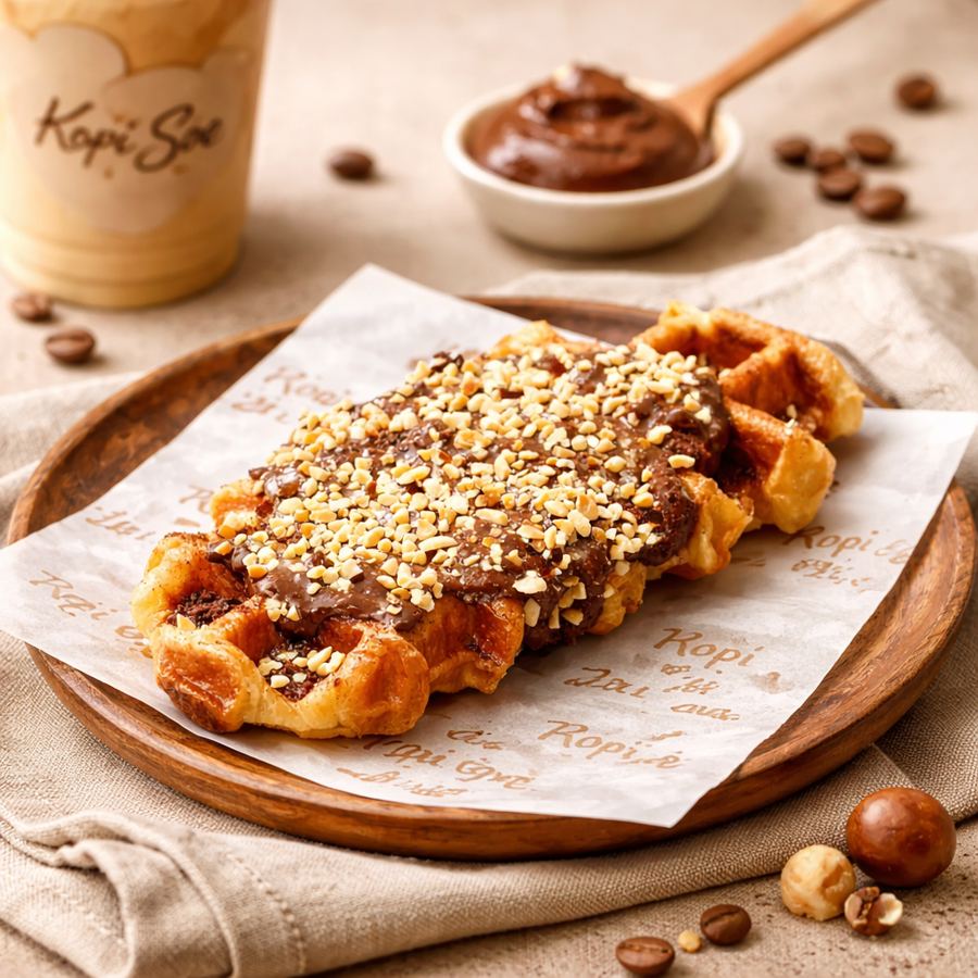 Foto Croffle Cokelat Kacang