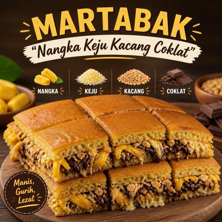 Foto Nangka Keju Kacang Coklat Large Martabak 999 Asli Bandung