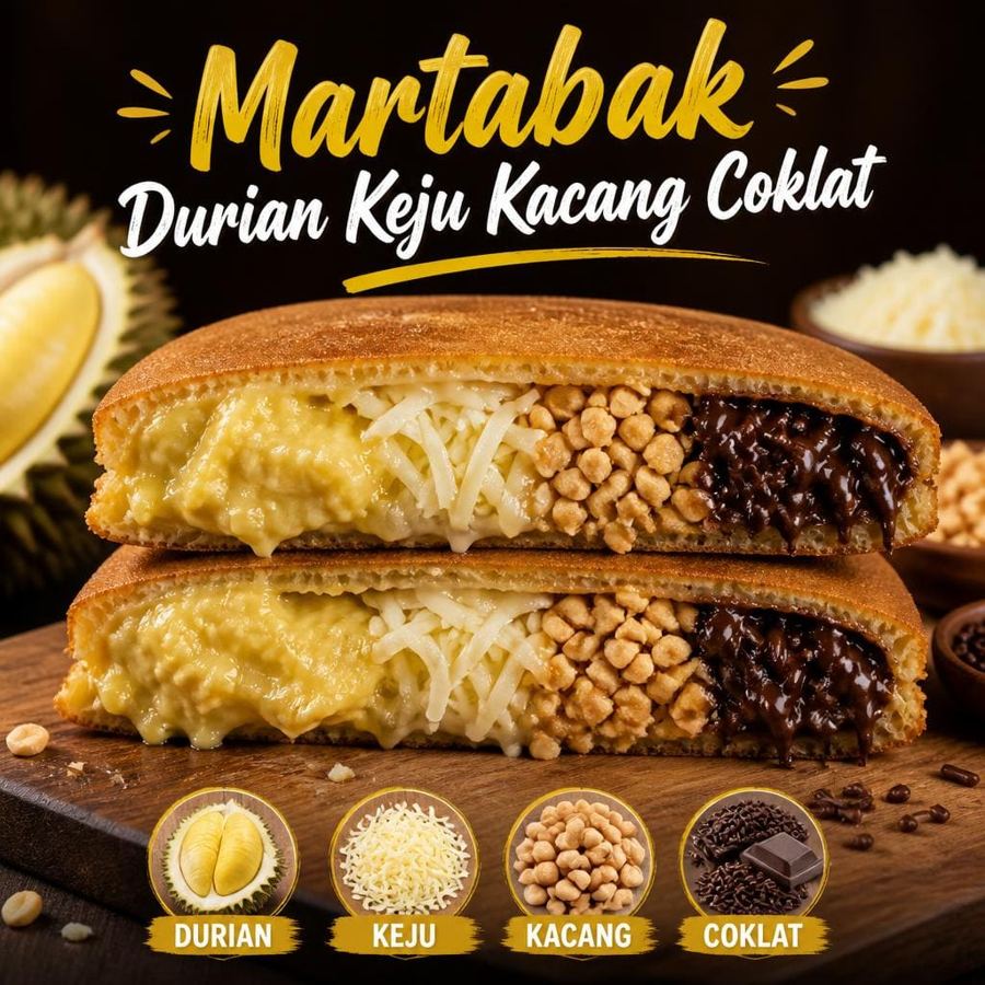 Foto Durian Keju Kacang Coklat Large Martabak 999 Asli Bandung