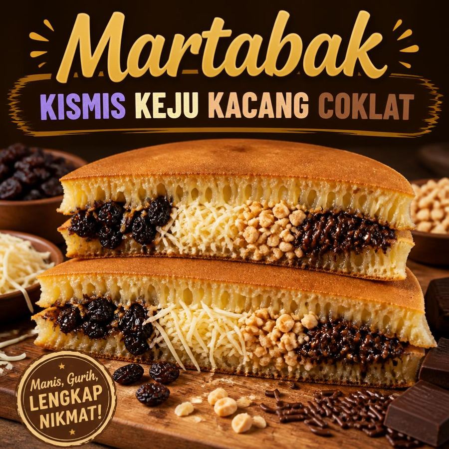 Foto Kismis Keju Kacang Coklat Large Martabak 999 Asli Bandung
