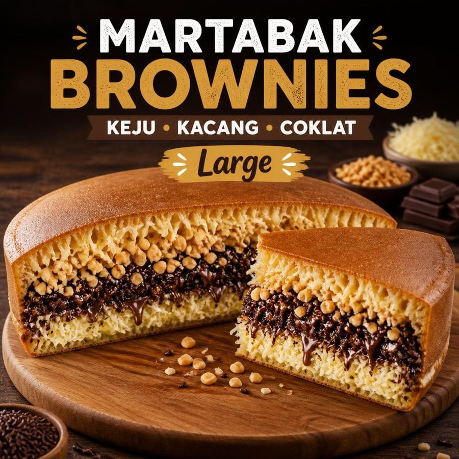 Foto Brownies Keju Kacang Coklat Large Martabak 999 Asli Bandung