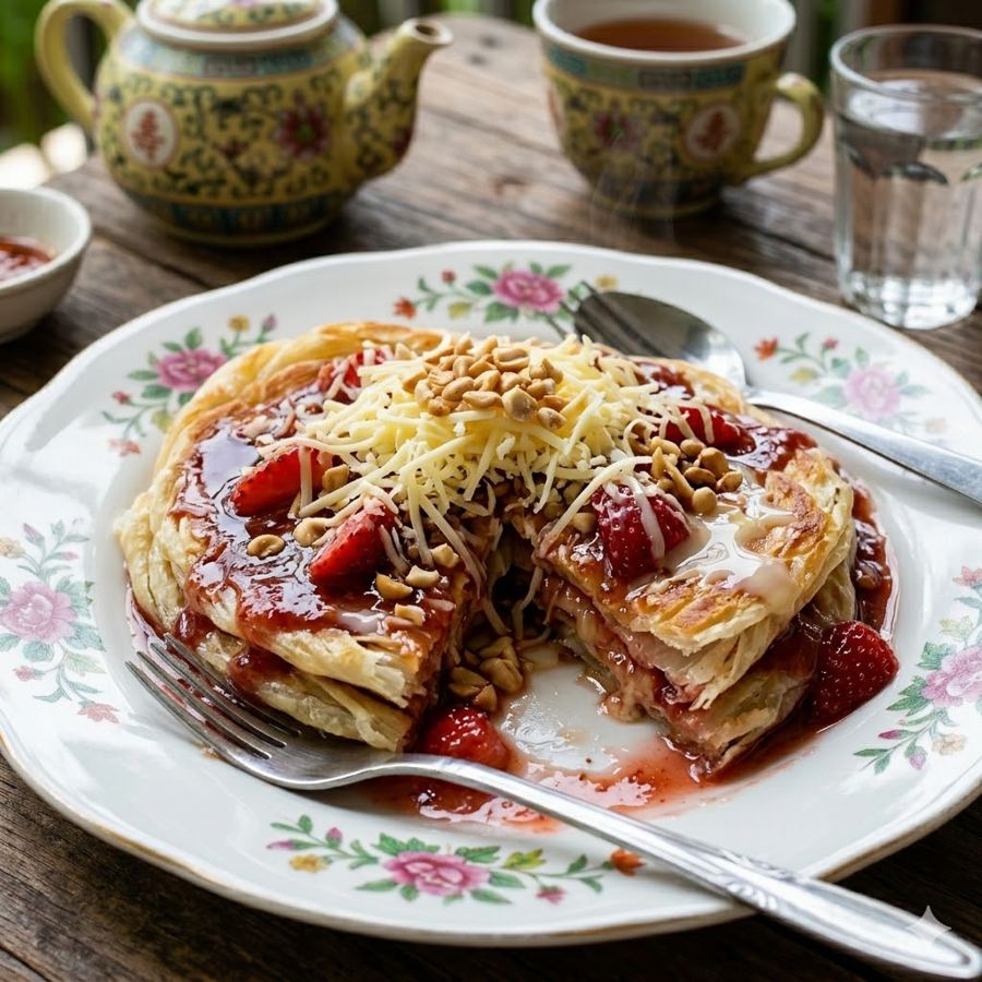 Foto Roti Cane Keju Strawberry Kacang Martabak Kubang Hayuda