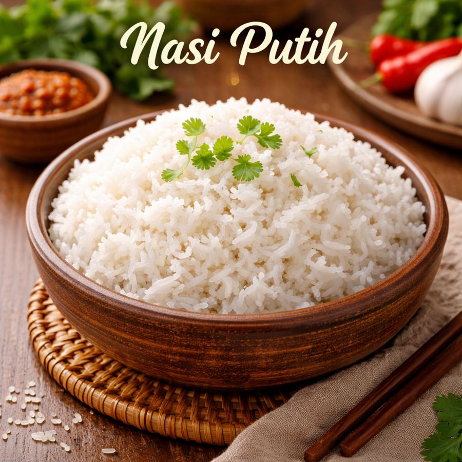 Foto Nasi Putih Setengah Porsi Martabak Kubang Hayuda