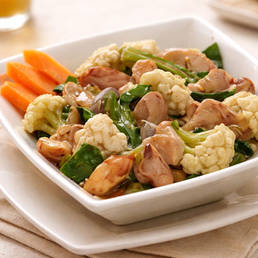 Foto Nasi Ayam Cah Jamur