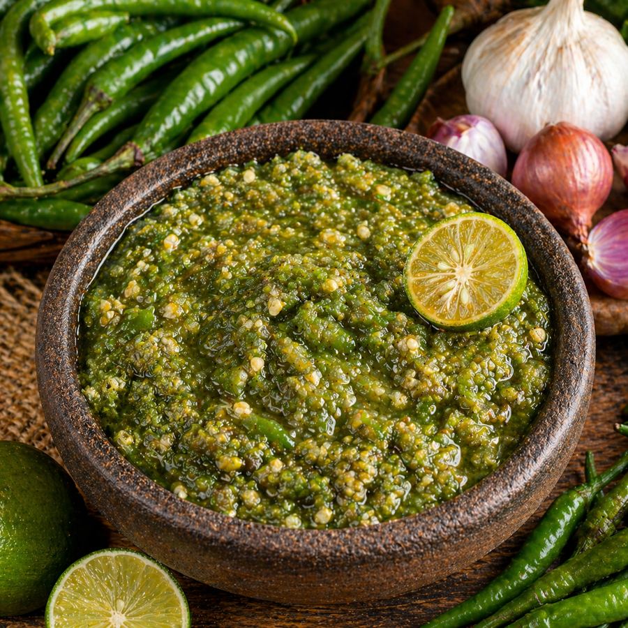 Foto Sambal Hijau pedas khas
