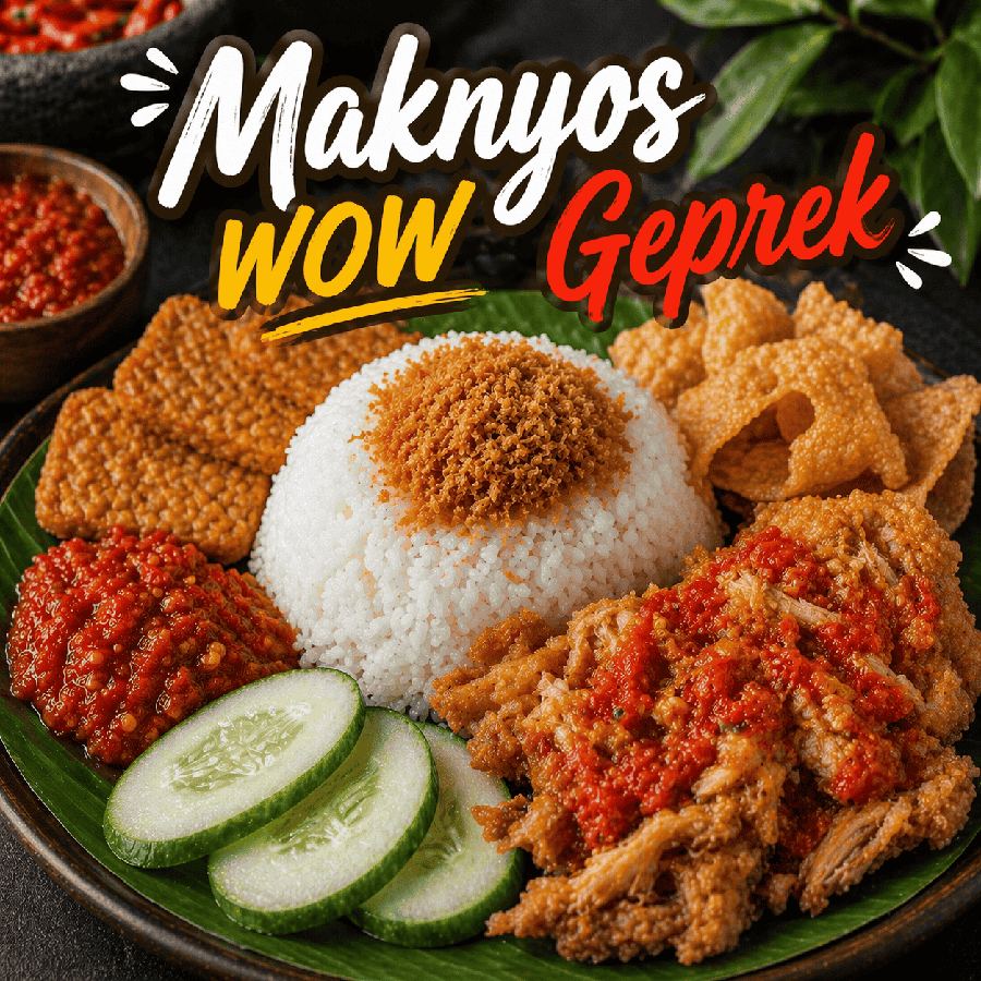 Foto Maknyos WOW Geprek dengan ayam geprek dan sambal pedas
