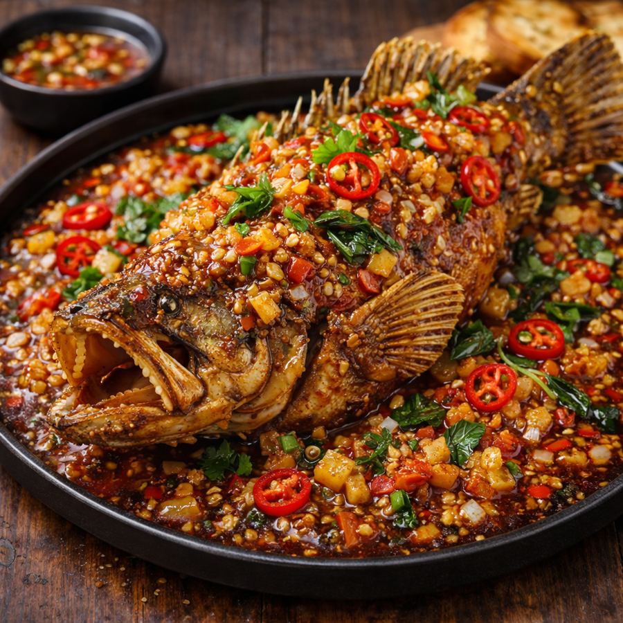 Foto Tiger Grouper Deep Fried with Nyonya Sauce 500 gram