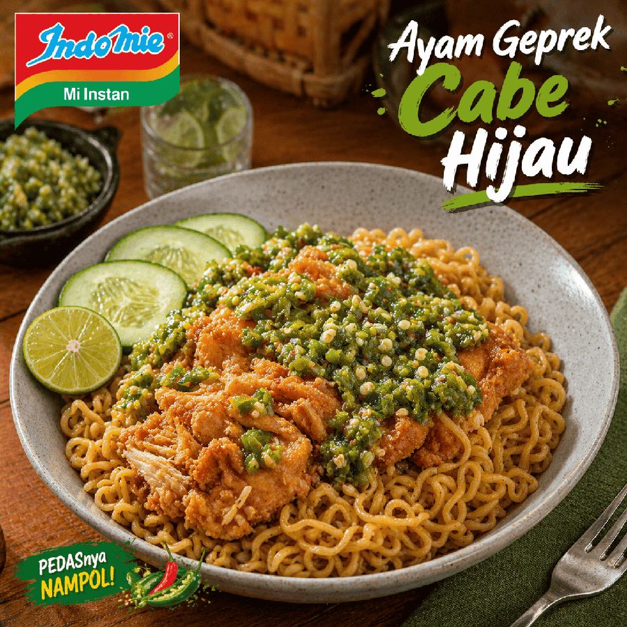 Foto Indomie Ayam Geprek Cabe Hijau Rice Bowl Boss