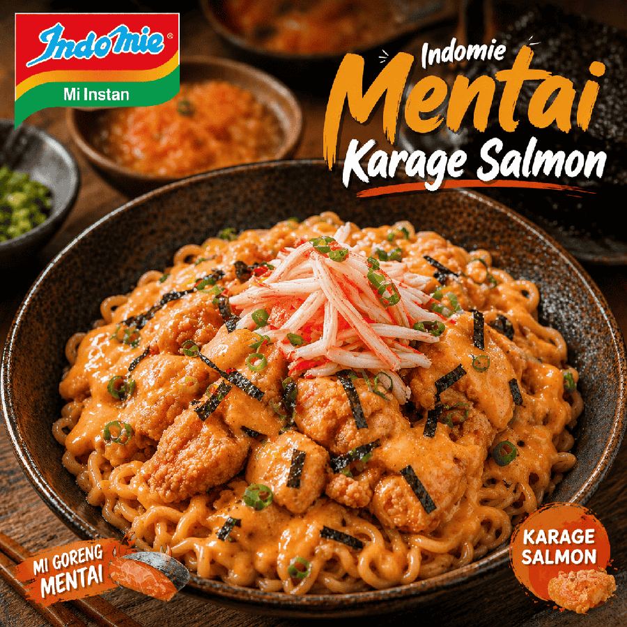 Foto Indomie Mentai Karage Salmon Rice Bowl Boss