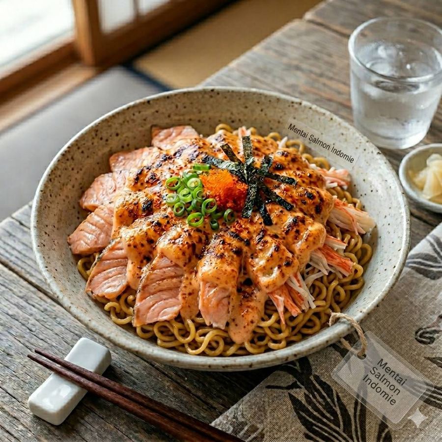 Foto Indomie Mentai Salmon Rice Bowl Boss