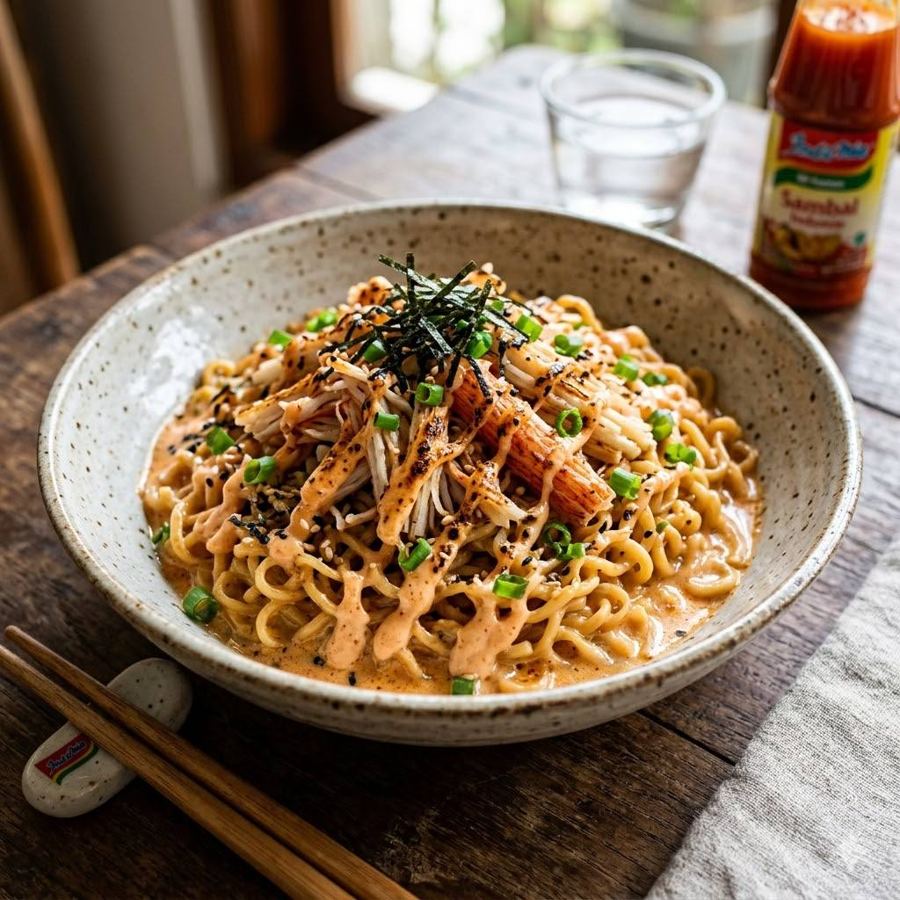 Foto Indomie Mentai Kani Rice Bowl Boss