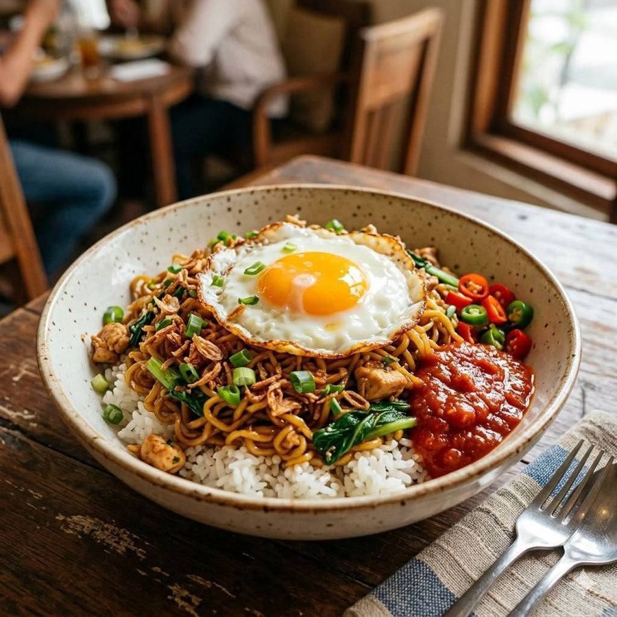 Foto Rice Bowl Indomie Goreng Original Rice Bowl Mantul